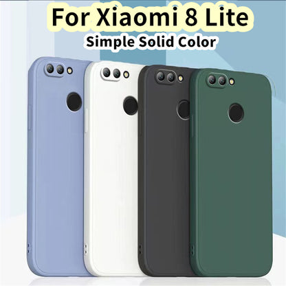 For Xiaomi 8 Lite Cover Drop and wear resistant Silicone Full Case Classic Simple Solid Color Phone Case Cover