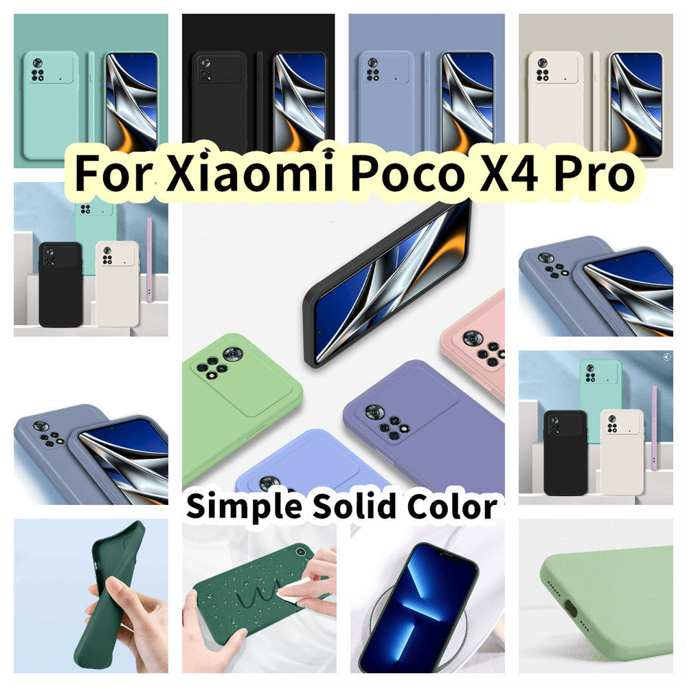 For Xiaomi Poco X4 Pro Cover Drop and wear resistant Silicone Full Case Classic Simple Solid Color Phone Case Cover