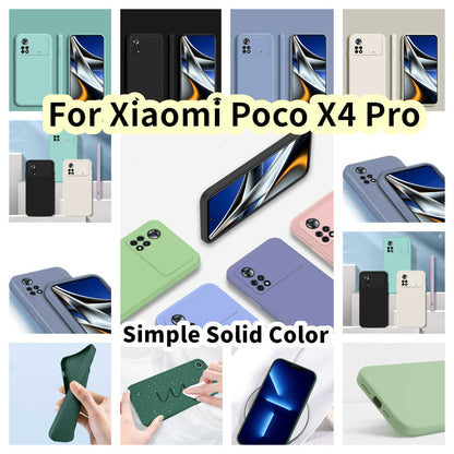 For Xiaomi Poco X4 Pro Cover Drop and wear resistant Silicone Full Case Classic Simple Solid Color Phone Case Cover