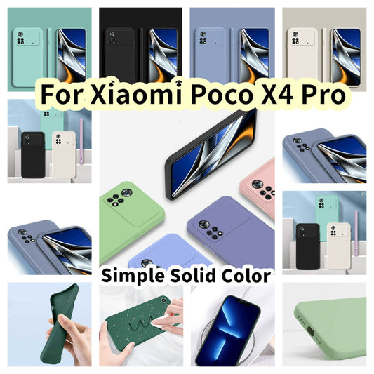 For Xiaomi Poco X4 Pro Cover Drop and wear resistant Silicone Full Case Classic Simple Solid Color Phone Case Cover