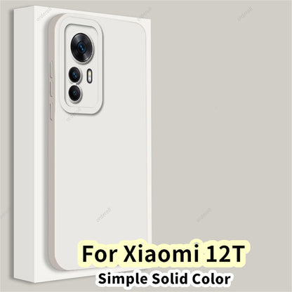 For Xiaomi 12T Cover Drop and wear resistant Silicone Full Case Classic Simple Solid Color Phone Case Cover