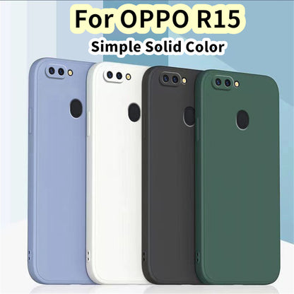 For OPPO R15 Cover Drop and wear resistant Silicone Full Case Classic Simple Solid Color Phone Case Cover