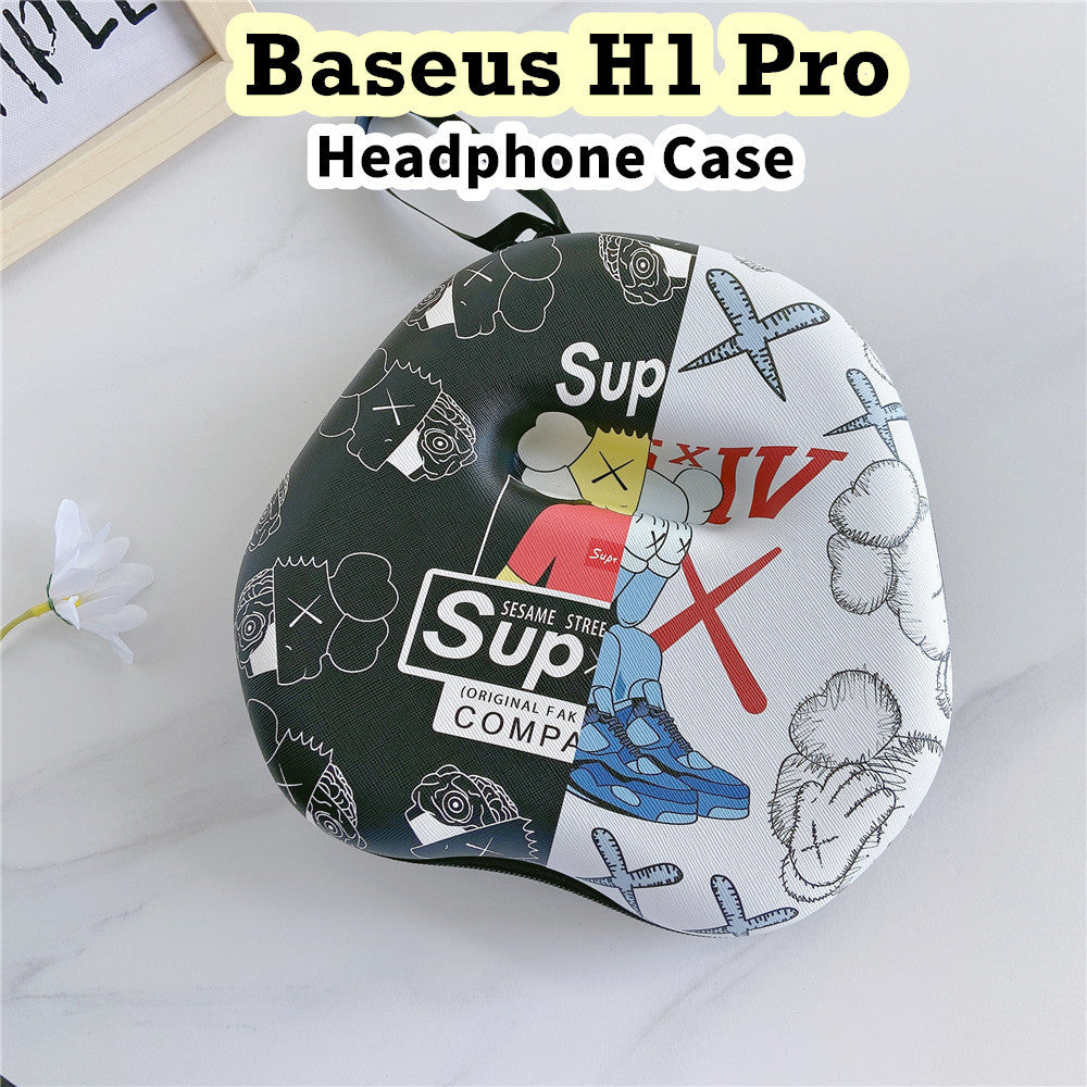 For Baseus H1 Pro Headphone Case Cartoon Creative Patterns Headset Earpads Storage Bag Casing Box