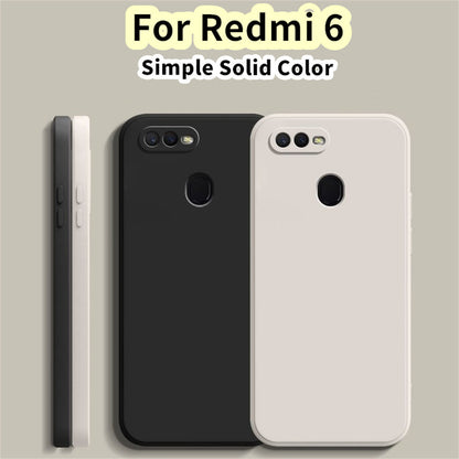 For Redmi 6 Cover Drop and wear resistant Silicone Full Case Classic Simple Solid Color Phone Case Cover