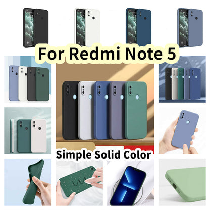 For Redmi Note 5 Cover Drop and wear resistant Silicone Full Case Classic Simple Solid Color Phone Case Cover
