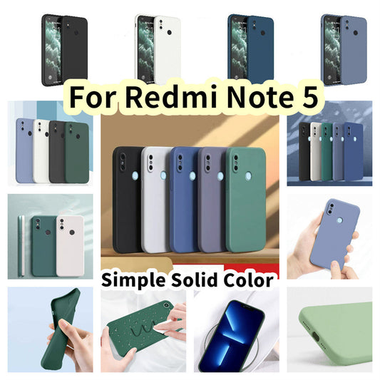 For Redmi Note 5 Cover Drop and wear resistant Silicone Full Case Classic Simple Solid Color Phone Case Cover