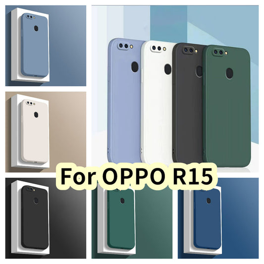 For OPPO R15 Cover Drop and wear resistant Silicone Full Case Classic Simple Solid Color Phone Case Cover
