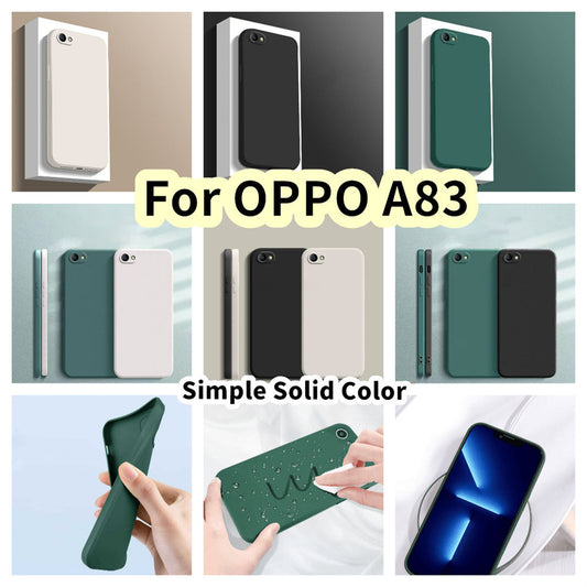 For OPPO A83 Cover Drop and wear resistant Silicone Full Case Classic Simple Solid Color Phone Case Cover