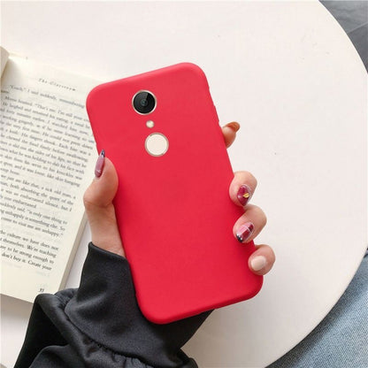 For Redmi 5 Plus Cover Drop and wear resistant Silicone Full Case Classic Simple Solid Color Phone Case Cover