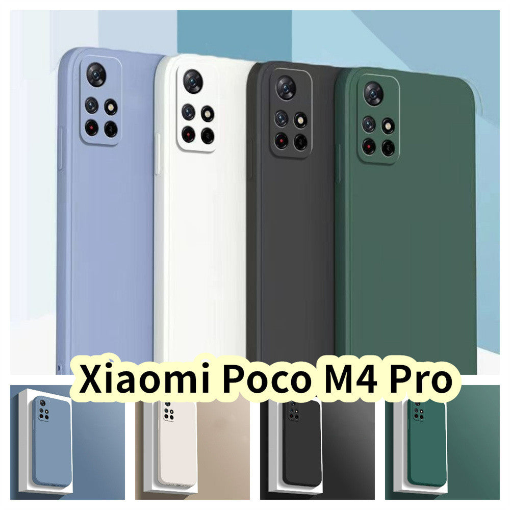 For Xiaomi Poco M4 Pro Cover Drop and wear resistant Silicone Full Case Classic Simple Solid Color Phone Case Cover