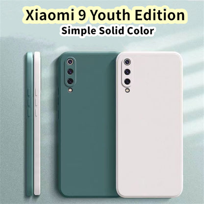 For Xiaomi 9 Youth Edition Cover Drop and wear resistant Silicone Full Case Classic Simple Solid Color Phone Case Cover