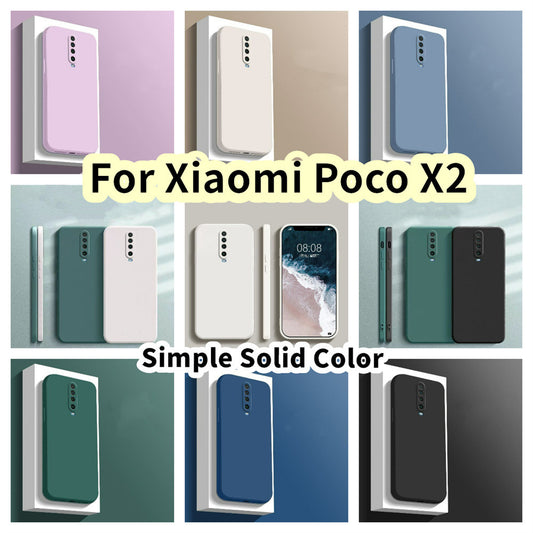 For Xiaomi Poco X2 Cover Drop and wear resistant Silicone Full Case Classic Simple Solid Color Phone Case Cover