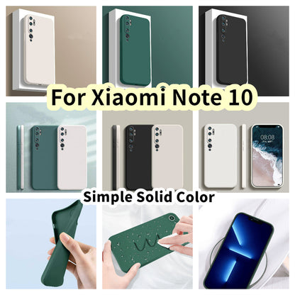 For Xiaomi Note 10 Cover Drop and wear resistant Silicone Full Case Classic Simple Solid Color Phone Case Cover