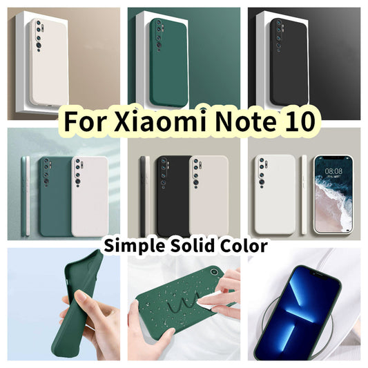 For Xiaomi Note 10 Cover Drop and wear resistant Silicone Full Case Classic Simple Solid Color Phone Case Cover