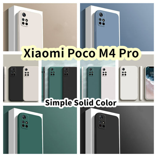 For Xiaomi Poco M4 Pro Cover Drop and wear resistant Silicone Full Case Classic Simple Solid Color Phone Case Cover