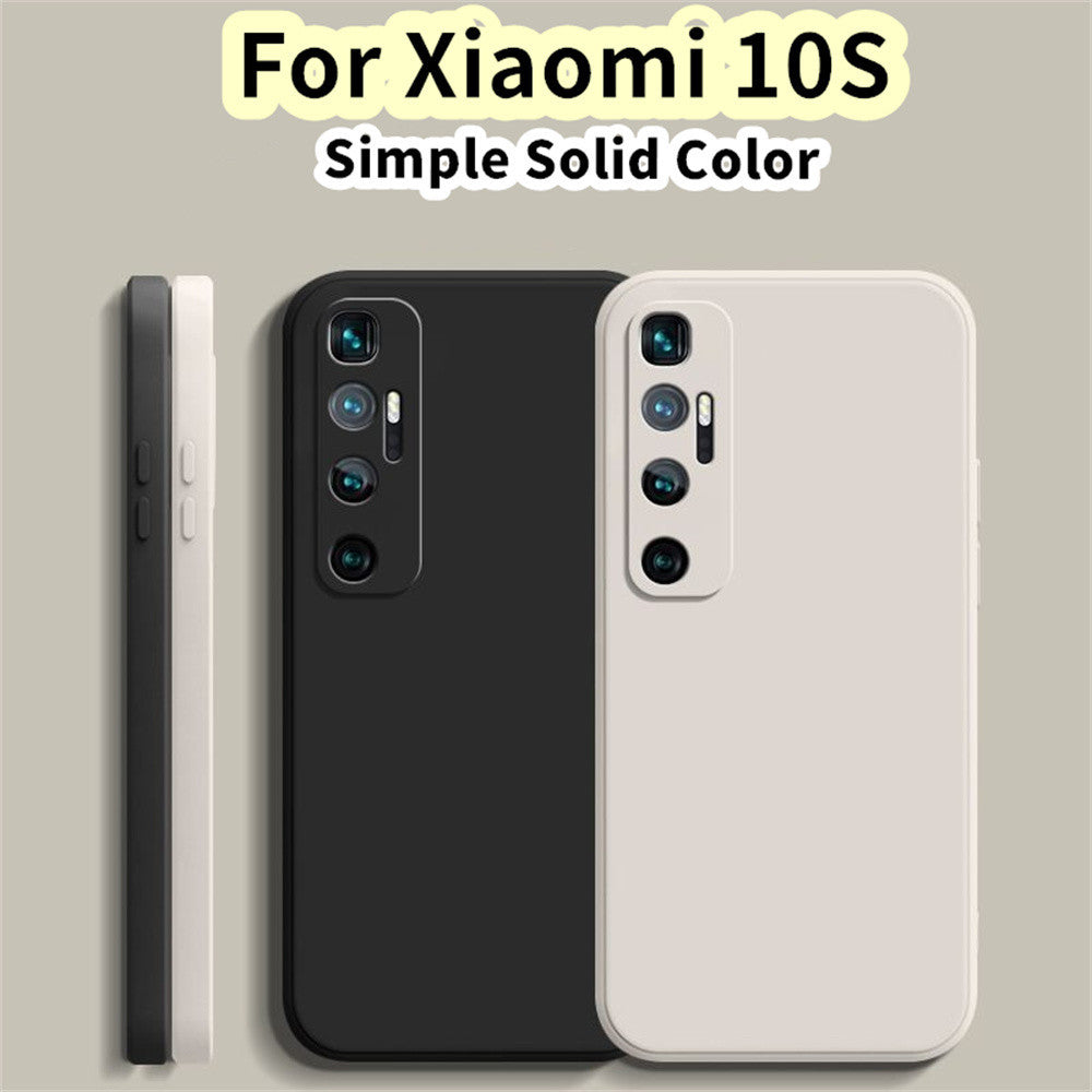 For  Xiaomi 10S Cover Drop and wear resistant Silicone Full Case Classic Simple Solid Color Phone Case Cover