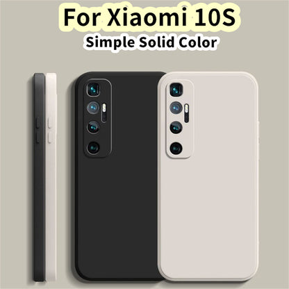 For  Xiaomi 10S Cover Drop and wear resistant Silicone Full Case Classic Simple Solid Color Phone Case Cover