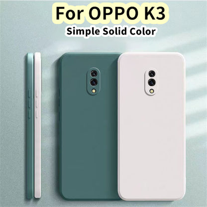 For OPPO K3 Cover Drop and wear resistant Silicone Full Case Classic Simple Solid Color Phone Case Cover