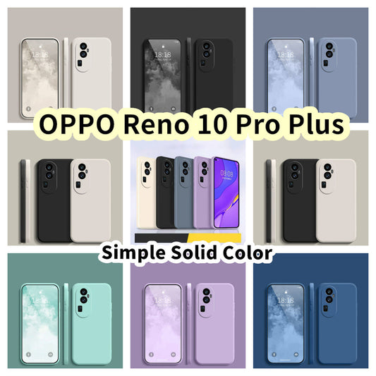 For OPPO Reno 10 Pro Plus Cover Drop and wear resistant Silicone Full Case Classic Simple Solid Color Phone Case Cover