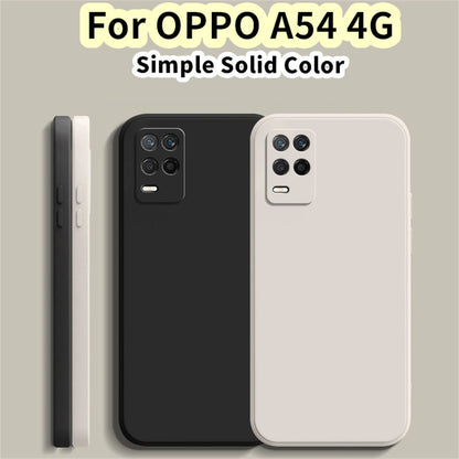 For OPPO A54 4G Cover Drop and wear resistant Silicone Full Case Classic Simple Solid Color Phone Case Cover