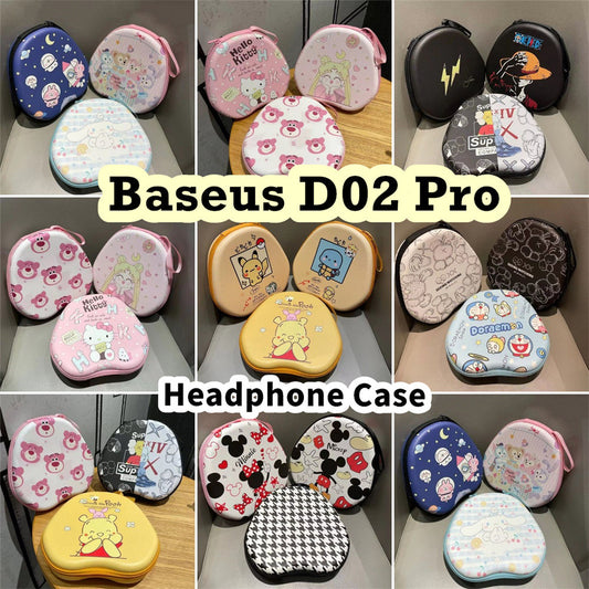 For Baseus D02 Pro Headphone Case Cartoon Creative Patterns Headset Earpads Storage Bag Casing Box