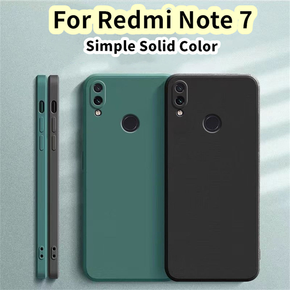 For Redmi Note 7 Cover Drop and wear resistant Silicone Full Case Classic Simple Solid Color Phone Case Cover