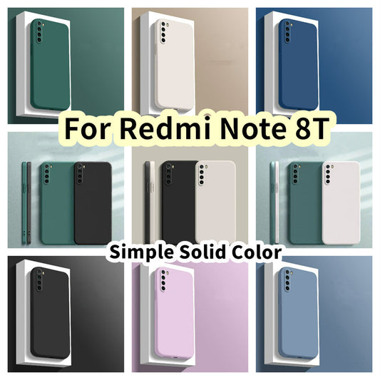 For Redmi Note 8T Cover Drop and wear resistant Silicone Full Case Classic Simple Solid Color Phone Case Cover