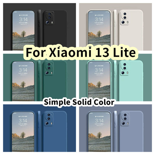 For Xiaomi 13 Lite Cover Drop and wear resistant Silicone Full Case Classic Simple Solid Color Phone Case Cover