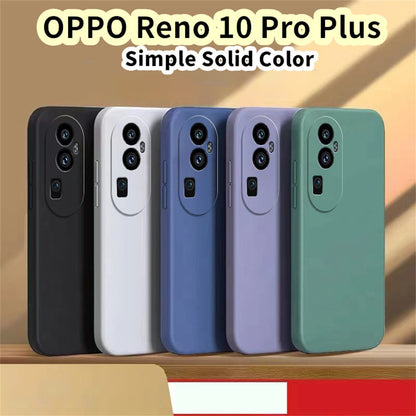 For OPPO Reno 10 Pro Plus Cover Drop and wear resistant Silicone Full Case Classic Simple Solid Color Phone Case Cover