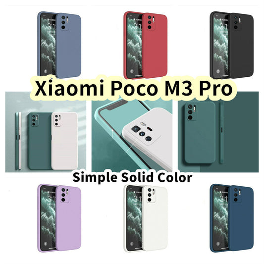For Xiaomi Poco M3 Pro Cover Drop and wear resistant Silicone Full Case Classic Simple Solid Color Phone Case Cover