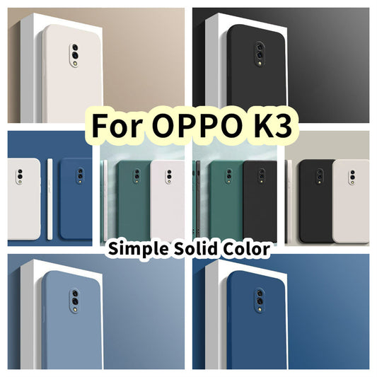For OPPO K3 Cover Drop and wear resistant Silicone Full Case Classic Simple Solid Color Phone Case Cover