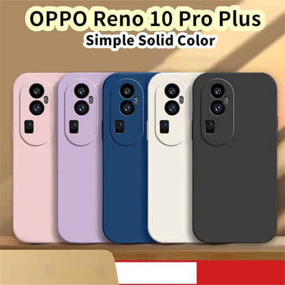 For OPPO Reno 10 Pro Plus Cover Drop and wear resistant Silicone Full Case Classic Simple Solid Color Phone Case Cover