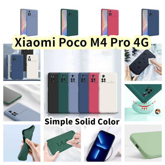 For Xiaomi Poco M4 Pro 4G Cover Drop and wear resistant Silicone Full Case Classic Simple Solid Color Phone Case Cover