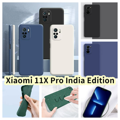 For Xiaomi 11X Pro India Edition Cover Drop and wear resistant Silicone Full Case Classic Simple Solid Color Phone Case Cover