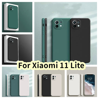 For Xiaomi 11 Lite Cover Drop and wear resistant Silicone Full Case Classic Simple Solid Color Phone Case Cover