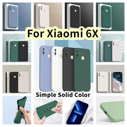 For Xiaomi 6X Cover Drop and wear resistant Silicone Full Case Classic Simple Solid Color Phone Case Cover