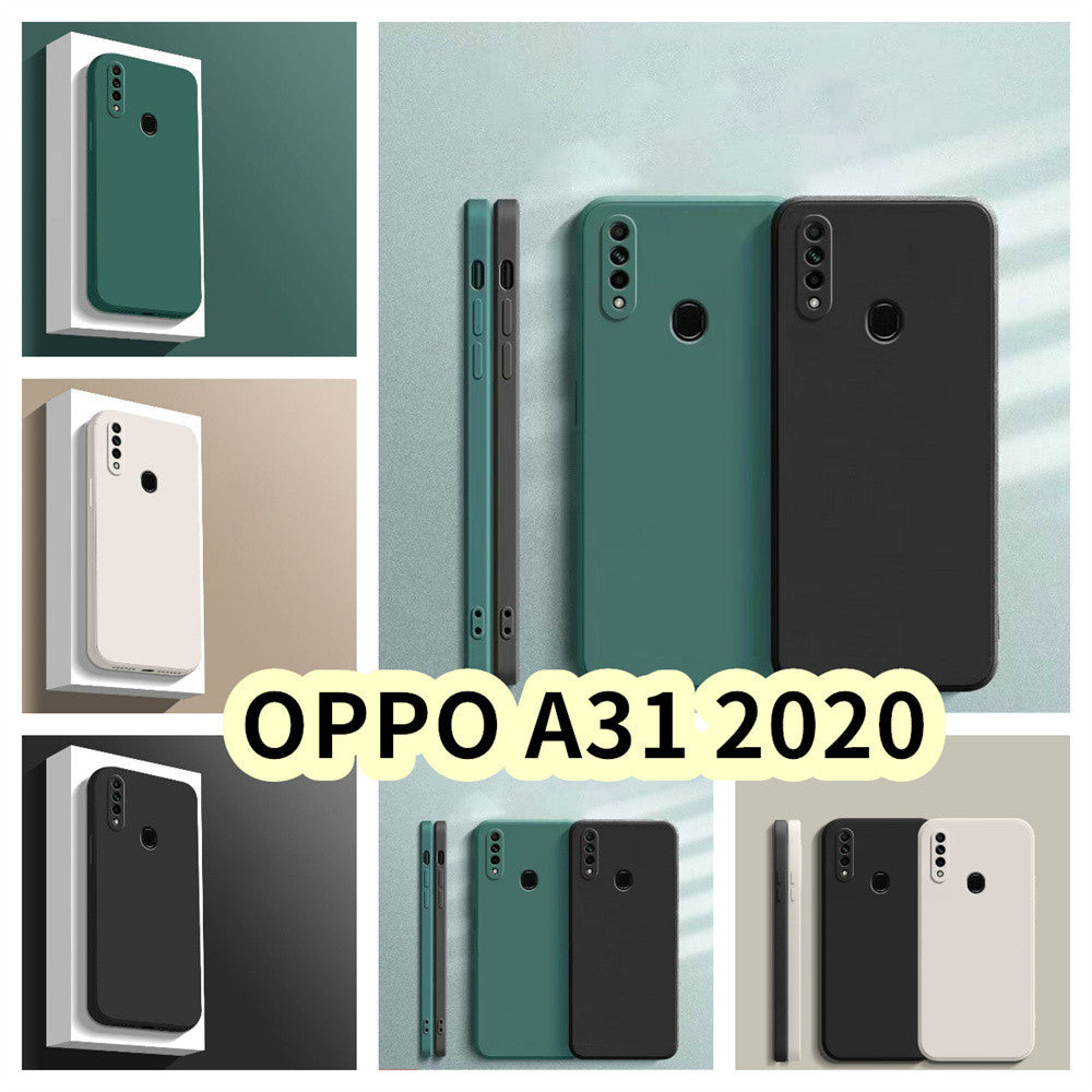 For OPPO A31 2020 Cover Drop and wear resistant Silicone Full Case Classic Simple Solid Color Phone Case Cover
