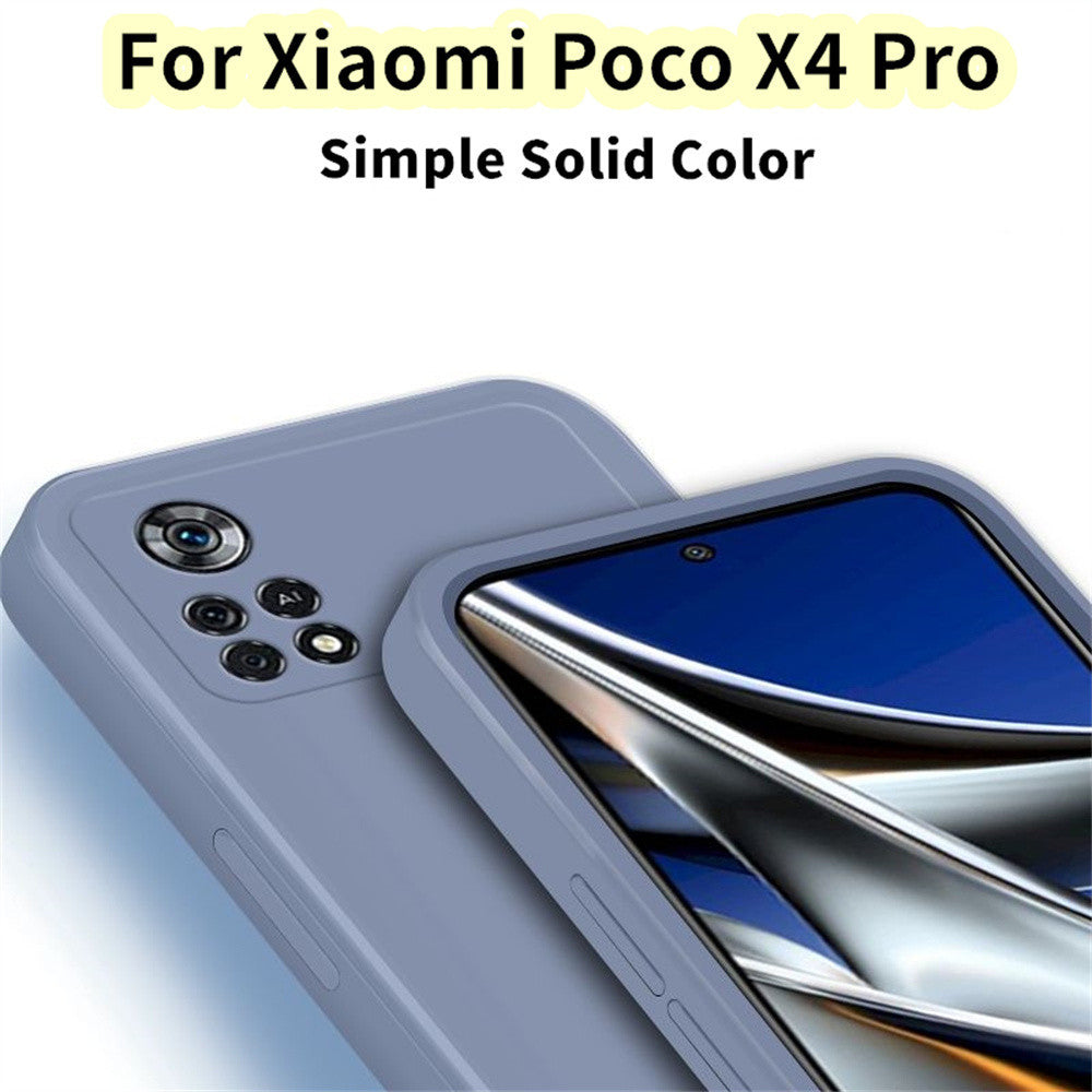 For Xiaomi Poco X4 Pro Cover Drop and wear resistant Silicone Full Case Classic Simple Solid Color Phone Case Cover