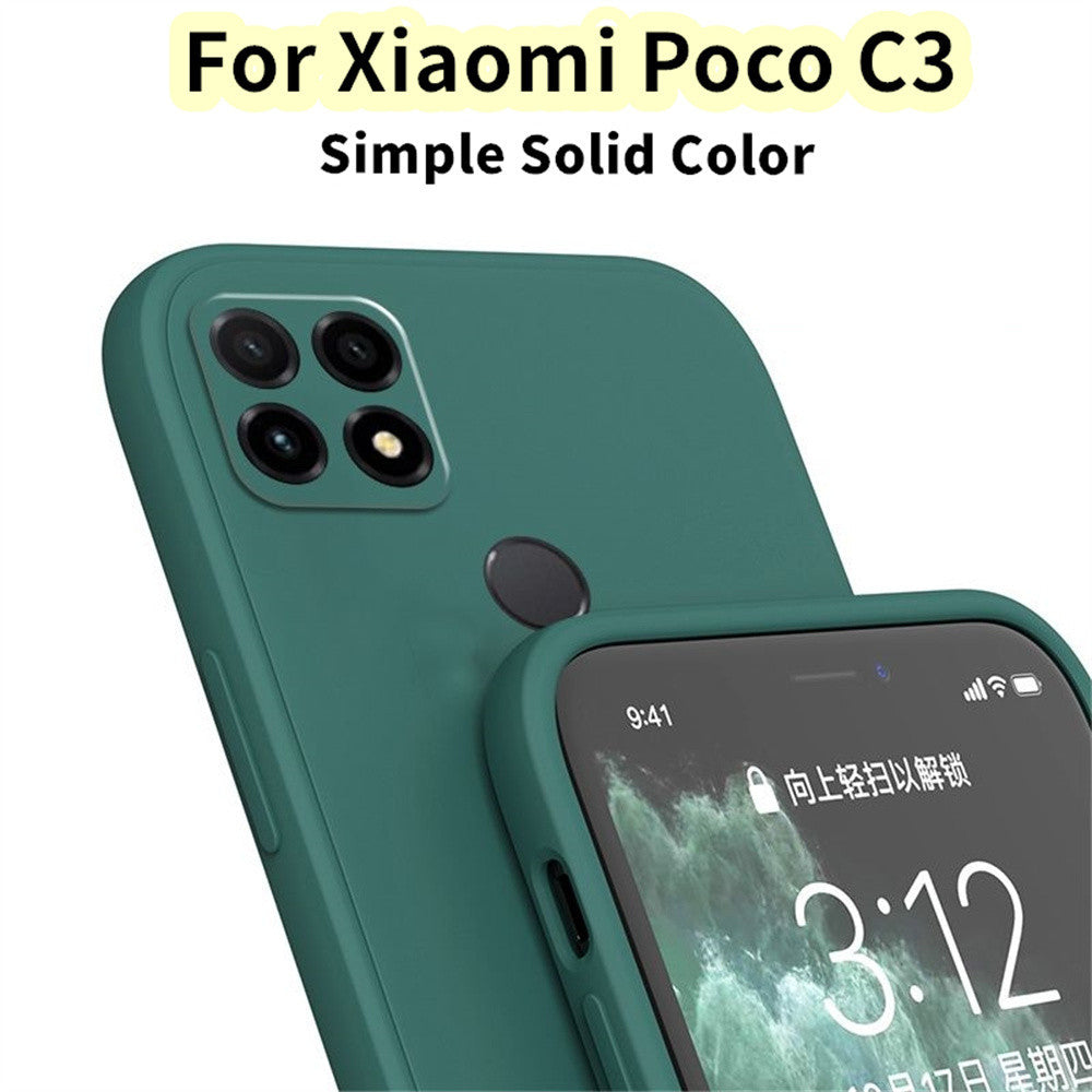 For Xiaomi Poco C3 Cover Drop and wear resistant Silicone Full Case Classic Simple Solid Color Phone Case Cover