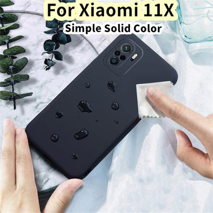 For Xiaomi 11X Cover Drop and wear resistant Silicone Full Case Classic Simple Solid Color Phone Case Cover