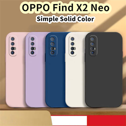 For OPPO Find X2 Neo Cover Drop and wear resistant Silicone Full Case Classic Simple Solid Color Phone Case Cover