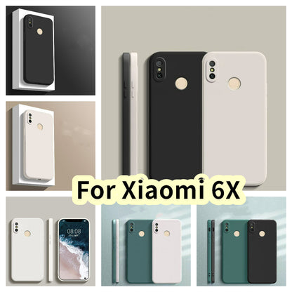 For Xiaomi 6X Cover Drop and wear resistant Silicone Full Case Classic Simple Solid Color Phone Case Cover