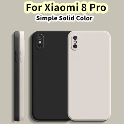 For Xiaomi 8 Pro Cover Drop and wear resistant Silicone Full Case Classic Simple Solid Color Phone Case Cover