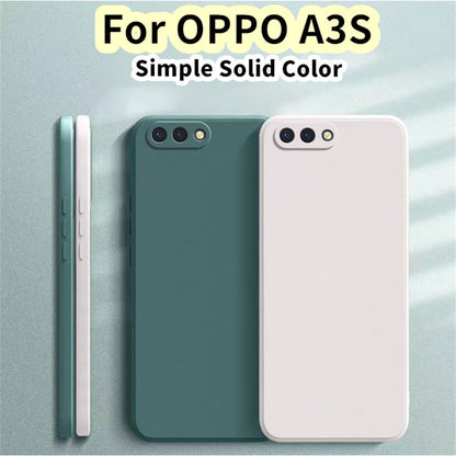 For OPPO A3S Cover Drop and wear resistant Silicone Full Case Classic Simple Solid Color Phone Case Cover