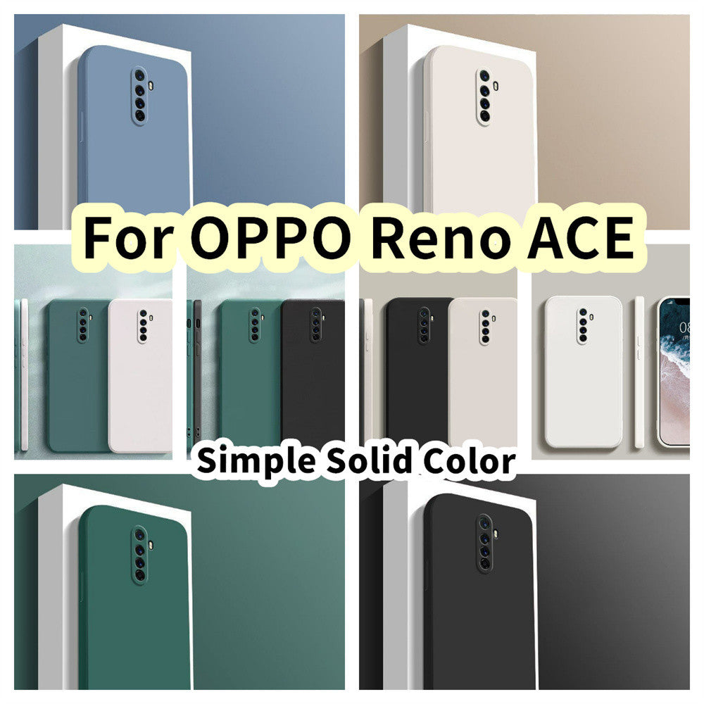 For OPPO Reno ACE Cover Drop and wear resistant Silicone Full Case Classic Simple Solid Color Phone Case Cover