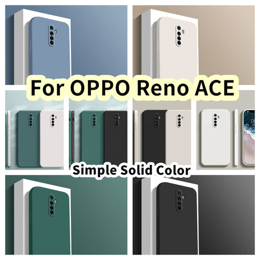 For OPPO Reno ACE Cover Drop and wear resistant Silicone Full Case Classic Simple Solid Color Phone Case Cover