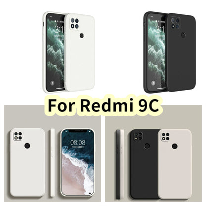 For Redmi 9C Cover Drop and wear resistant Silicone Full Case Classic Simple Solid Color Phone Case Cover