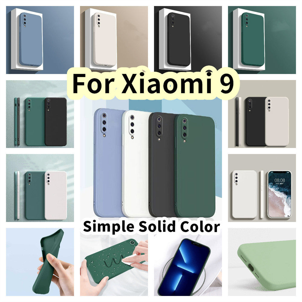 For Xiaomi 9 Cover Drop and wear resistant Silicone Full Case Classic Simple Solid Color Phone Case Cover