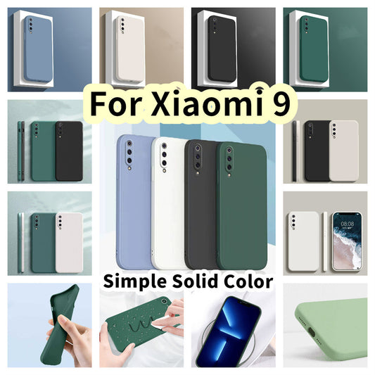 For Xiaomi 9 Cover Drop and wear resistant Silicone Full Case Classic Simple Solid Color Phone Case Cover