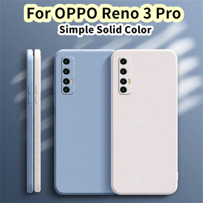 For OPPO Reno 3 Pro Cover Drop and wear resistant Silicone Full Case Classic Simple Solid Color Phone Case Cover